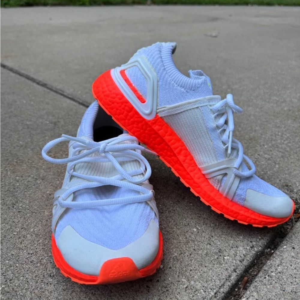 Adidas by Stella McCartney White and Bright Orange Ultraboost 20